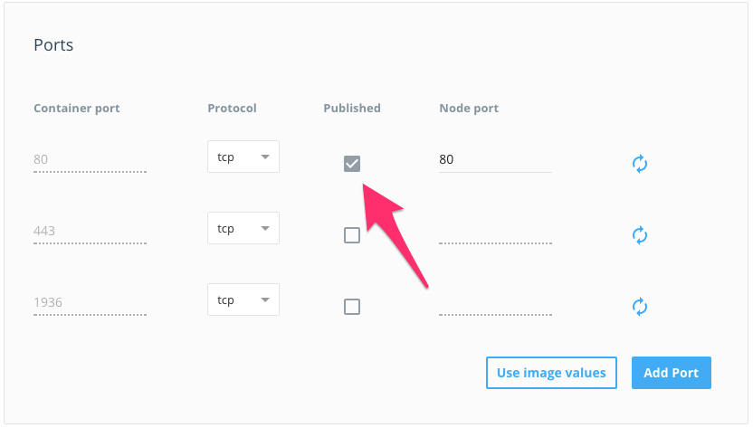 Select haproxy port